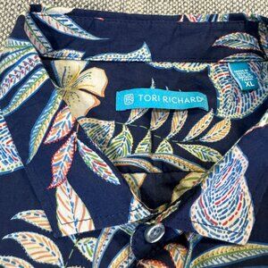 Tori Richard Blue Floral Hawaiian Aloha Shirt sz XL
